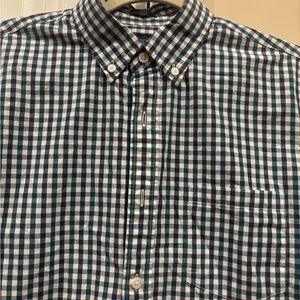 Men's J. Crew  Blue and White Green Checkered Shirt